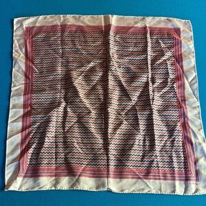 Vintage Echo Cream and Red Zigzag square scarf